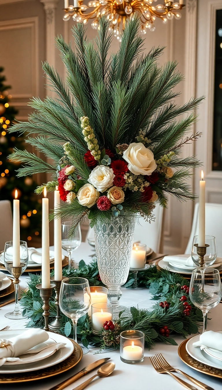 20 Stunning DIY Christmas Decor Ideas That'll Leave Your Guests in Awe! - 9. Festive Centerpiece with Fresh Greens